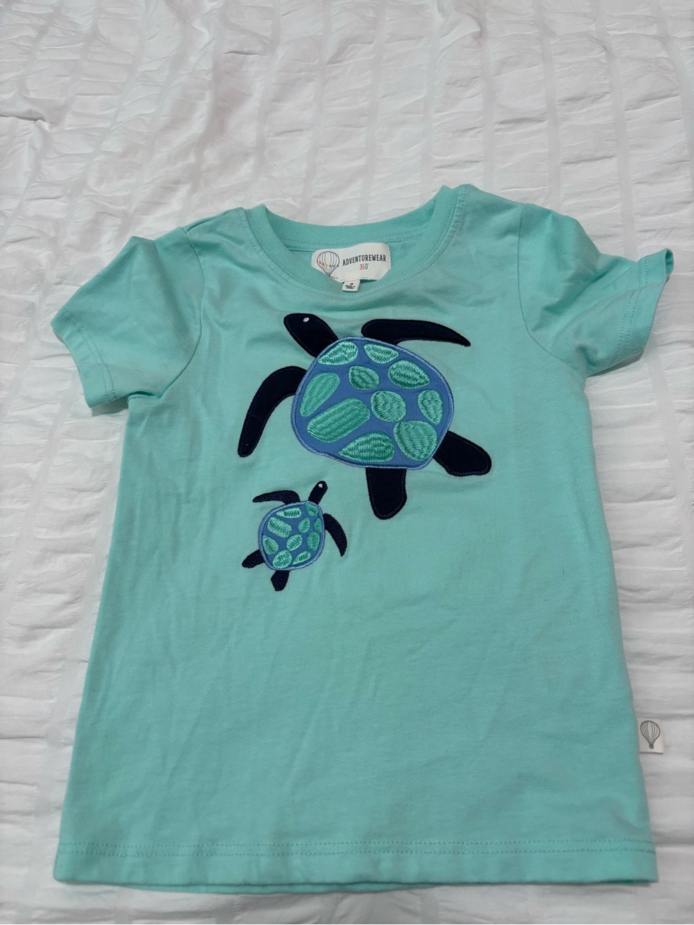 Boys’ Aqua Turtle Appliqué Tee